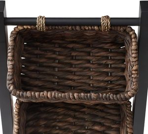 ผู้จัดทอยอดนิยมสําหรับห้องน้ํา ห้องครัว ซักรีด และห้องนั่งเล่น ตะกร้าเก็บผักตบชวาสีดํา - Product Image 6