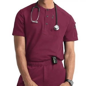 Uniforme d'hôpital à manches courtes en tissu tissé de haute qualité - Product Image 1