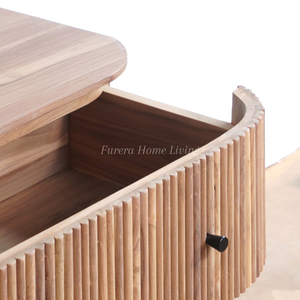 Armoire en bois de teck massif au design moderne avec 6 tiroirs Finition de couleur naturelle pour meubles de salon - Product Image 3