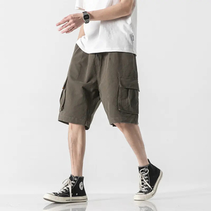 Transpirable Negro Cargo Estilo Baggy Fitness Ropa deportiva Correr Gimnasio Personalizado Atlético Hombres Deportes Pantalones cortos de algodón - Product Image 3