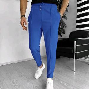 Verano nuevos hombres Waffle ropa deportiva Casual Joggers trajes hombres Joggers pantalones de chándal para hombres 100% algodón cintura elástica cintura media - Product Image 6