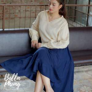 Faldas informales elegantes 2025 para mujer, 15% de lino, 85% bolsillos ecológicos naturales de rayón para regalo de San Valentín, blusas complementarias - Product Image 1