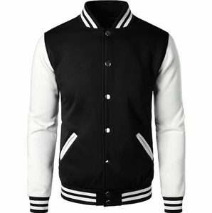 Chaqueta de Béisbol Varsity de Lona Personalizada de Alta Calidad con Patrón de Letras, Ropa Deportiva al por Mayor Resistente al Viento para Equipos Escolares, Temporada de Invierno - Product Image 1