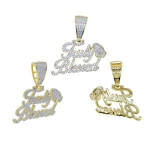 Joyería de Rapero, Colgante de Plata de Ley 925 con Diamante Moissanite VVS para Hombre, Cierre de Flor, Colgante con Letra de Nombre Personalizado - Product Image 2