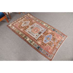 Petit tapis turc vintage 3,2x5,5 pieds, tapis brun - Product Image 2
