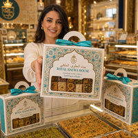 Boîte en papier personnalisée AT PACK pour les douceurs arabes, facile à emporter, emballage cadeau portable pour baklava avec poignée
