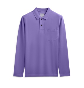 เสื้อโปโลแขนยาวสำหรับผู้ชายคอเสื้อสองชั้น - Product Image 6