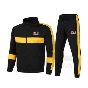 Chándal de gimnasio de invierno para hombre con bolsillos con cremallera, conjuntos de poliéster con cremallera completa a la moda, etiqueta personalizada, gran oferta, técnicas teñidas lisas - Product Image 1