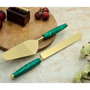 Metal <b>Cake</b> Server Set With Resin Handle Durable Eco-Friendly Handmade 2-Piece <b>Cake</b> <b>Tool</b> - Product Image 1
