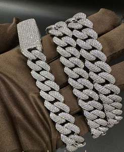 <b>VVS</b> Moissanite 925 Sterling Silver Tennis <b>Chain</b> 14MM 22inch Pendants & Charms - Product Image 5