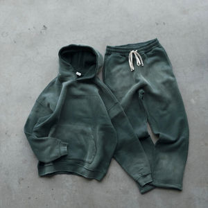 ชุดวอร์มผ้าฝ้าย100% ใส่ได้ทั้งชายและหญิงชุดวอร์มบ็อกซี่แบบสั้นและมีฮู้ด - Product Image 1