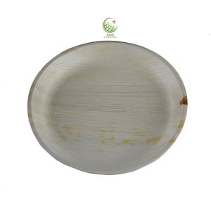 Vaisselle jetable écologique Assiette à dîner biodégradable naturelle en pâte à papier pour les fêtes de mariage Pique-nique - Product Image 1