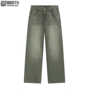 Pantalones vaqueros rectos personalizados de otoño e invierno para hombre, pantalones vaqueros holgados de Hip Hop, lavados, Oem, moda personalizada, transpirables, de secado rápido, ligeros - Product Image 1