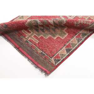 พรมตุรกีโบราณ ขนาด 2.7x11.7 ฟุต พรมลายพรางสีแดงทำจากขนสัตว์ - Product Image 5