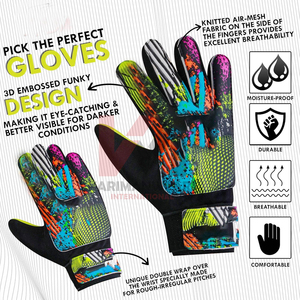 Guantes de Portero de Látex de Alto Agarre para Entrenamiento Profesional y Partidos con Correa de Muñeca Ajustable - Product Image 5