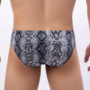 Ropa interior de cintura baja de 100% algodón para hombre estampado de leopardo y serpiente Sexy estilo Hip Hop antiarrugas nuevas bragas de Bikini - Product Image 3