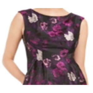 Abito da donna Jessica Howard viola taglia 4, modello svasato, senza maniche, con scollo gioiello, sopra il ginocchio, per il lavoro, vita naturale, fantasia floreale - Product Image 2