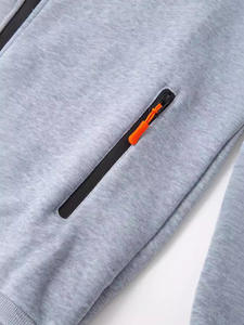 Sweat à capuche décontracté pour hommes avec logo personnalisé 100% Polyester polaire sweat à fermeture éclair tricoté entraînement Streetwear pour l'hiver à capuche - Product Image 6