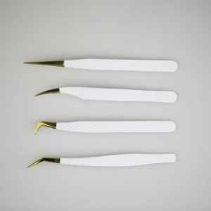 Pinzas para Pestañas Antimagnéticas de Alta Calidad, Puntas de Fibra, Punta Suave, Acero Inoxidable, Empaque Personalizado, Multi-Pieza de Alta Gama - Product Image 3