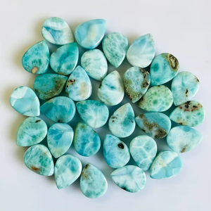 Cabujón Larimar de alta calidad, hermosa piedra preciosa combinada Larimar pulida para hacer joyería, tratamientos de piedras preciosas aplicados - Product Image 5