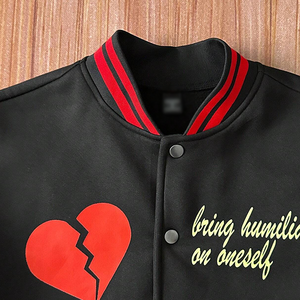 Veste de baseball décontractée personnalisée OEM avec impression, broderie, logo, patchwork, boutonnée, style Letterman pour homme - Product Image 4