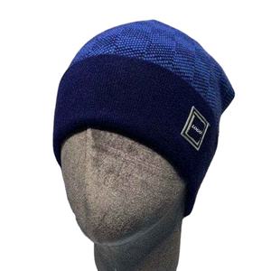 Wholesale Custom Design Checker <b>Board</b> Knit Beanie Soft Cuffed Winter Hat With <b>Letter</b> Print Beanie For Travel - Product Image 5