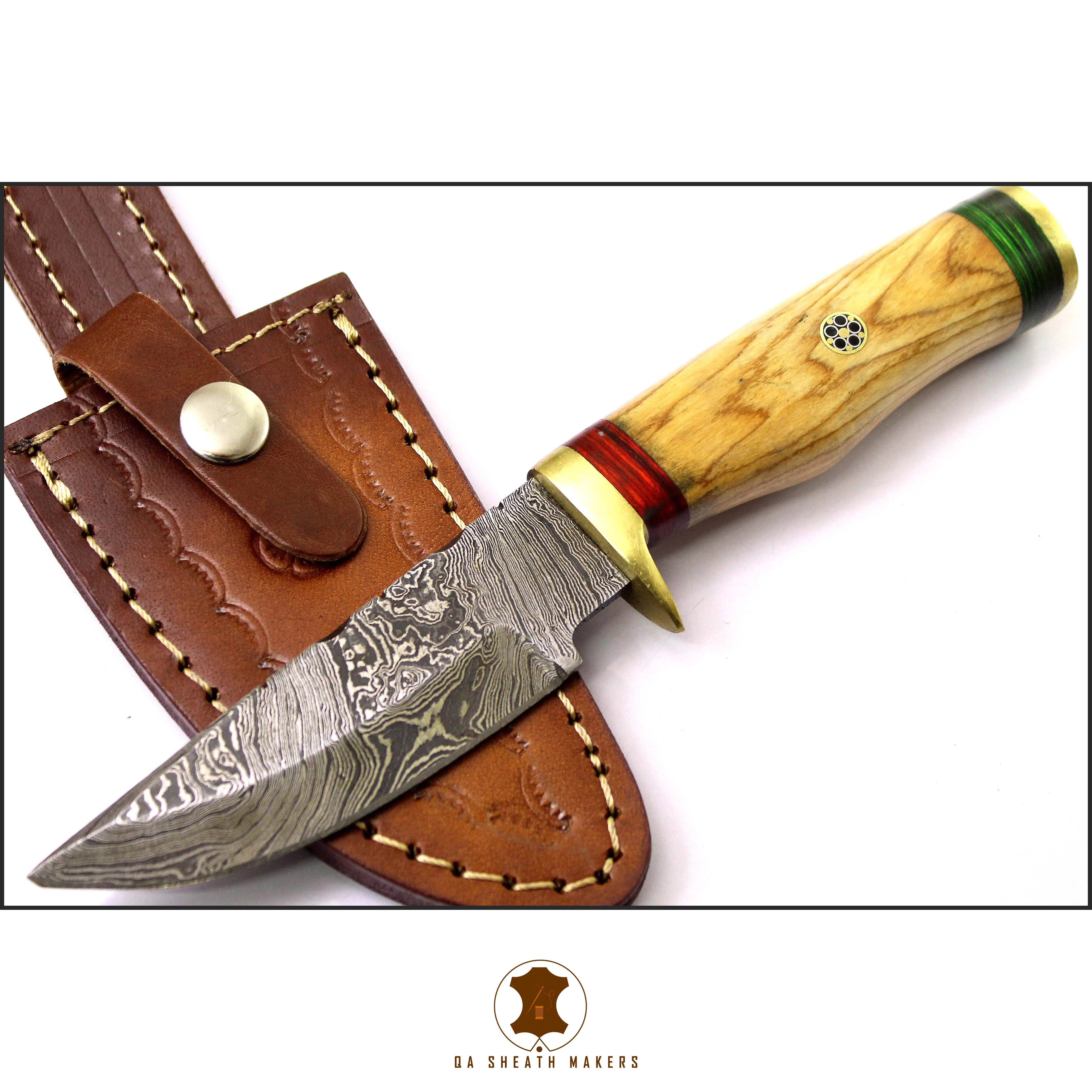 7.5" Trending Hot Selling OEM Cheap Low Price Handmade Damascus Kitchen Usage Rat Tail Tang Wooden Handle Knife