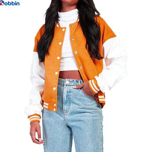 Chaqueta Universitaria para Mujer de Alta Calidad, Personalizable, Estilo Béisbol, Tejido de Lana Ecológica y Algodón, Disponible para Fabricación OEM, Corte Regular - Product Image 1