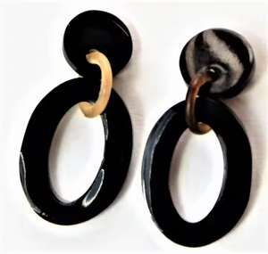 Pendientes de Cuerno de Buey Clásicos 100% Naturales y Ecológicos con Perla de Imitación para Mujeres y Niñas, Joyería para Fiestas, Artesanía de Media Luna - Product Image 1