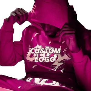 Survêtement en éponge française de haute qualité unisexe avec logo personnalisé, jogging avec broderie, zip, délavé à l'acide, pantalon de survêtement à capuche pour hommes - Product Image 5