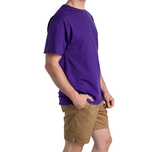 Camiseta de Manga Corta Tejida Azul para Hombre con Ribete en Contraste, Cuello Redondo, Corte Regular, Estilo Casual, Color Sólido - Product Image 6