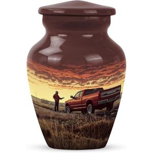 Cremation <b>Urn</b> for Adult Ashes <b>Large</b> Metal Hand Painted Burial and Funeral Cremation <b>Urn</b> Cardinal Bird Cremation <b>Urns</b> for Humans - Product Image 2