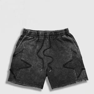 Premium Cotton Fleece Black Acid <b>Wash</b> Shorts for Men Relaxed Fit Comfortable Casual Sports Workout Daily Wear Lightweight Shorts - Product Image 1