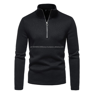 Le plus récent quart Zip pull Golf sweat hommes 14 Zip polaire sweats à capuche col montant pull pull blanc veste en gros - Product Image 4