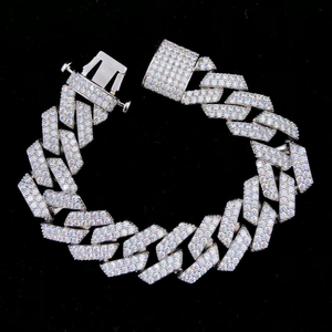 <b>Top</b> Garde Hip Hop Miami Bracelet New Design 925 Sterling <b>Silver</b> Lock Cuban Link Lab Grown Diamond Fine Chain & Link Bracelets - Product Image 1