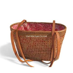 Handmade Rattan Bag Natural Woven <b>Handbag</b> String Closure Shoulder <b>Strap</b> Lightweight Fashion <b>for</b> Everyday Life From Vietnam - Product Image 2