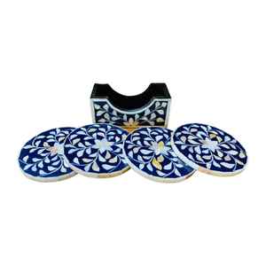 Posavasos de té de resina con incrustaciones de fregona Premium, posavasos de té de caña de bambú, posavasos de piedra no absorbente con logotipo personalizado natural y duradero - Product Image 3