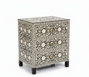 โต๊ะข้างเตียงไม้ฝังกระดูกสไตล์แฟนตาซี งานฝีมือคุณภาพพรีเมียม ทนทาน ลายดอกไม้ สำหรับเฟอร์นิเจอร์ห้องนั่งเล่น - Product Image 5