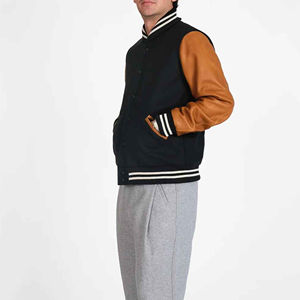 Chaqueta de Béisbol Vintage de Diseño Personalizado para Uso Universitario, Mangas de Cuero de Invierno, Parche de Chenilla Bordado, Chaqueta Casual para Hombre - Product Image 3