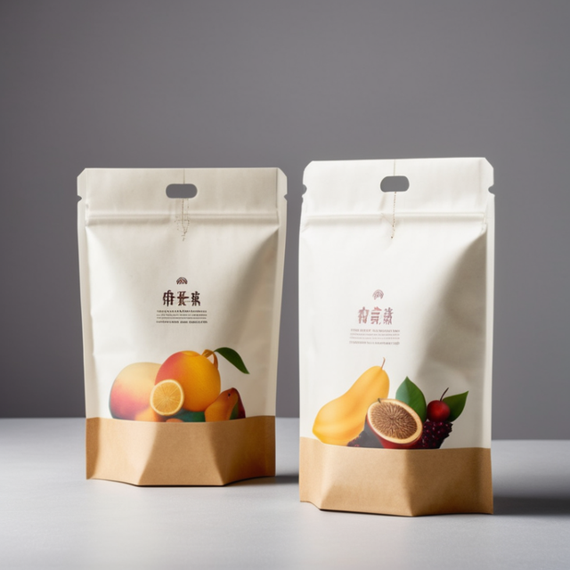 New Design Compostable Bag Biodegradable Packing Zipper Kraft Paper Packaging Bags Food Stand up Pouch