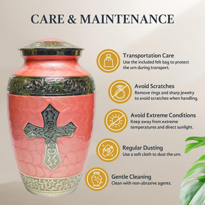 Urne funéraire en aluminium rose argenté de 10 pouces, style européen et américain, écologique, durable, capacité de 220 pouces cubes - Product Image 5