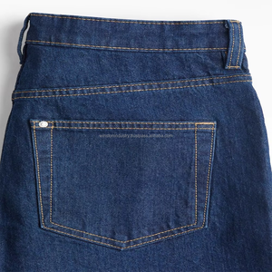 กางเกงยีนส์เดนิมสีน้ำเงินคลาสสิกทรงขาบานเอวสูงทรงเข้ารูปสำหรับผู้หญิง - Product Image 6