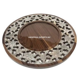 Plateau de service rectangulaire en bois, écologique, fait main, durable, décoratif pour mariage, plateau de luxe, finition naturelle, nouveau bois - Product Image 6