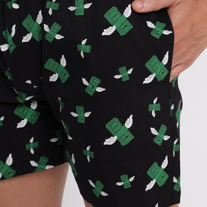 กางเกงขาสั้นตาข่ายผ้าฝ้าย100% ของผู้ชายกระเป๋าข้างแบบสีทึบระบายอากาศได้ดีพิมพ์ซับลิเมชันสไตล์สตรีท - Product Image 5