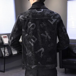 เสื้อแจ็คเก็ตผ้าใบหนังแท้สำหรับผู้ชาย, เสื้อโค้ทลำลองกันน้ำระบายอากาศ - Product Image 3