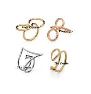 Anillo para Servilletas de Diseño Maravilloso, Color Dorado y Blanco, Metal y Resina, Juego de Cinco Anillos para Servilletas y Pañuelos - Product Image 5