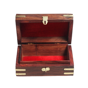 Boîte de rangement décorative en bois marron organisateur de bijoux ménagers personnalisé en gros pour l'organisation de stockage de bureau de cuisine à domicile - Product Image 2