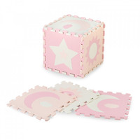 Tapis de jeu en mousse EVA écologique à emboîtement pour enfants, motif étoile, lune et soleil pastel, jouet éducatif OEM