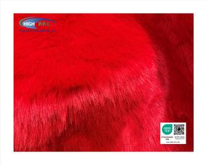 Tissu en fausse fourrure peluche tricotée de couleur rouge vif, poil long 30 mm, pour vêtements, jouets, sacs, chaussures pour femmes - Product Image 5