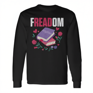 Camiseta de manga larga Freadom con diseño de lectura de libros y libertad de lectura, ropa promocional - Product Image 2